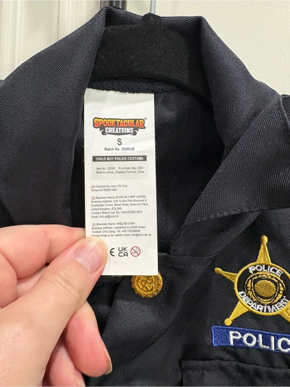 Spooktacular Creations Police costume Youth Small 5-7 With accessories GUC